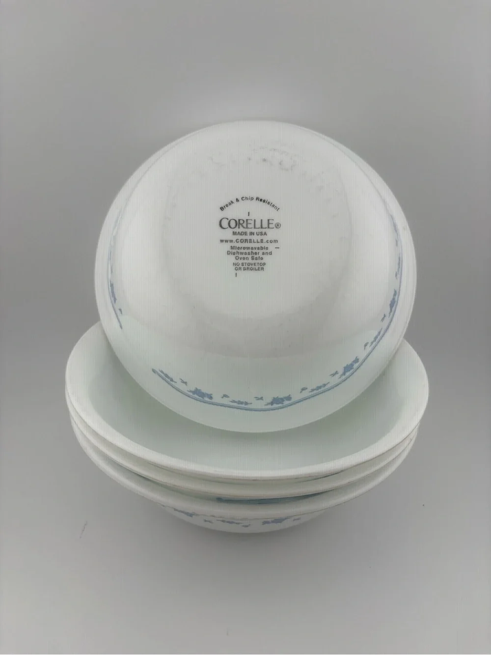 Corelle Morning Blue Cereal Bowls 6.5” - Set of 4